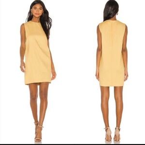Theory Yellow Mini Dress Linen sunshine yellow 2